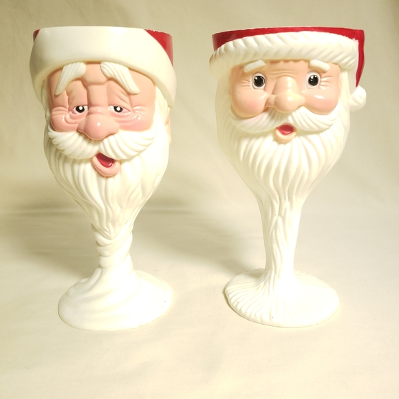 Vintage Other - Vintage Before & After Santa Claus Goblets